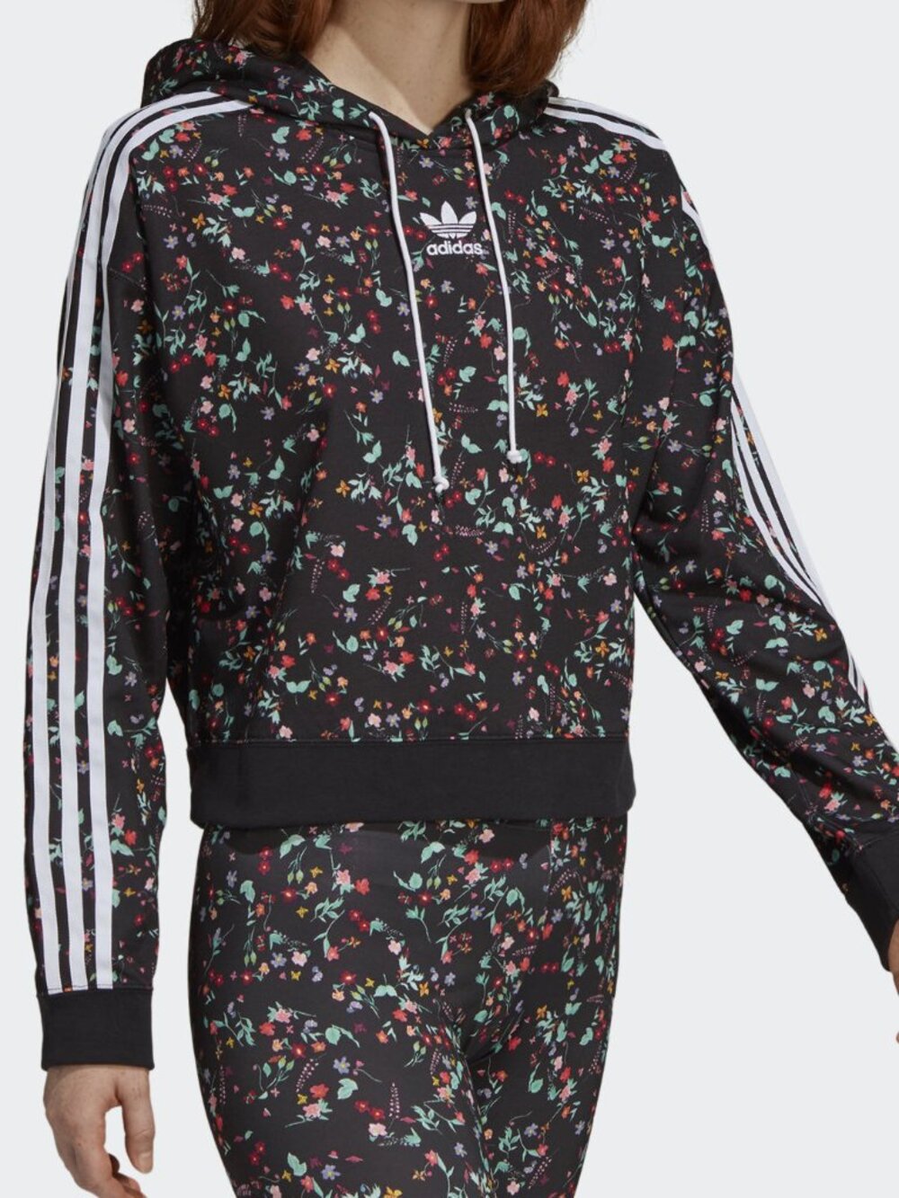 adidas x HER Studio London Floral Cropped Hoodie XS Coquette Athleisure Blokette